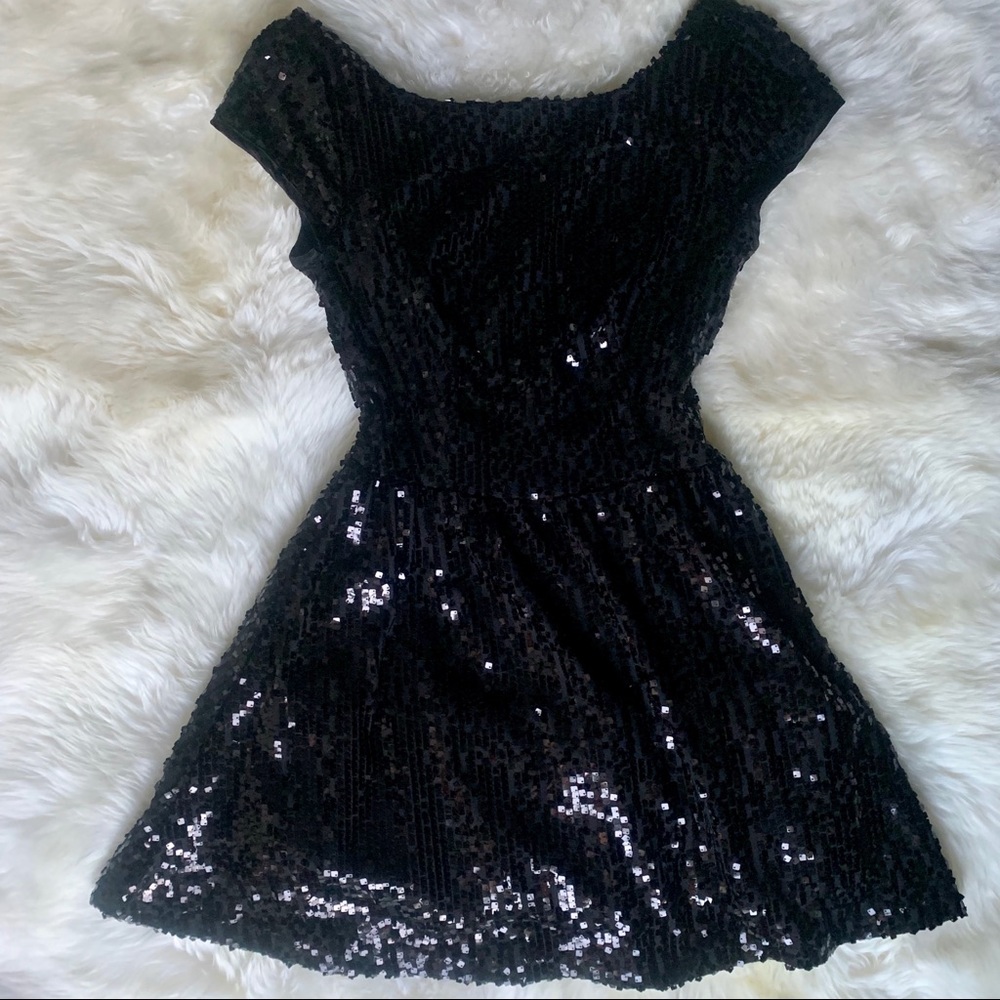 Windsor Black Sequin Party Dress